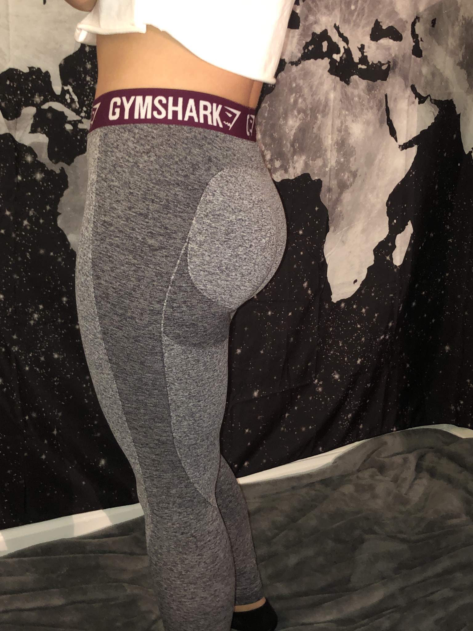 Grey Yoga Pants Close Up GirlsInYogaPants